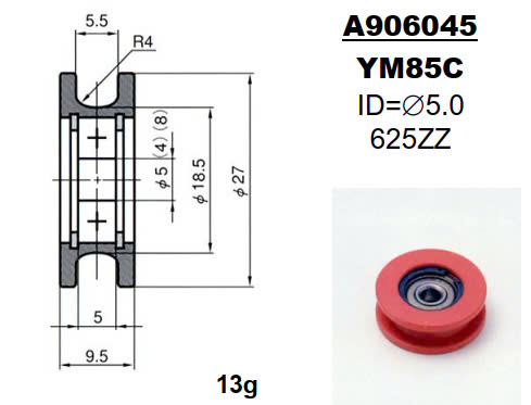 Con lăn vòng bi sứ Yuasa bearing roller guide No. A906045